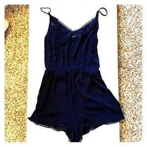 Lush navy blue dress romper